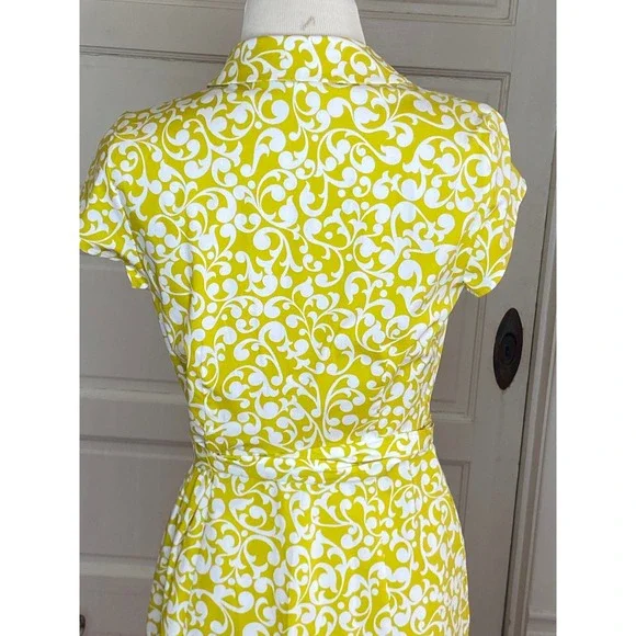 Boden shirt dress yellow Sz 6p A-Line Belted - Picture 9 of 10
